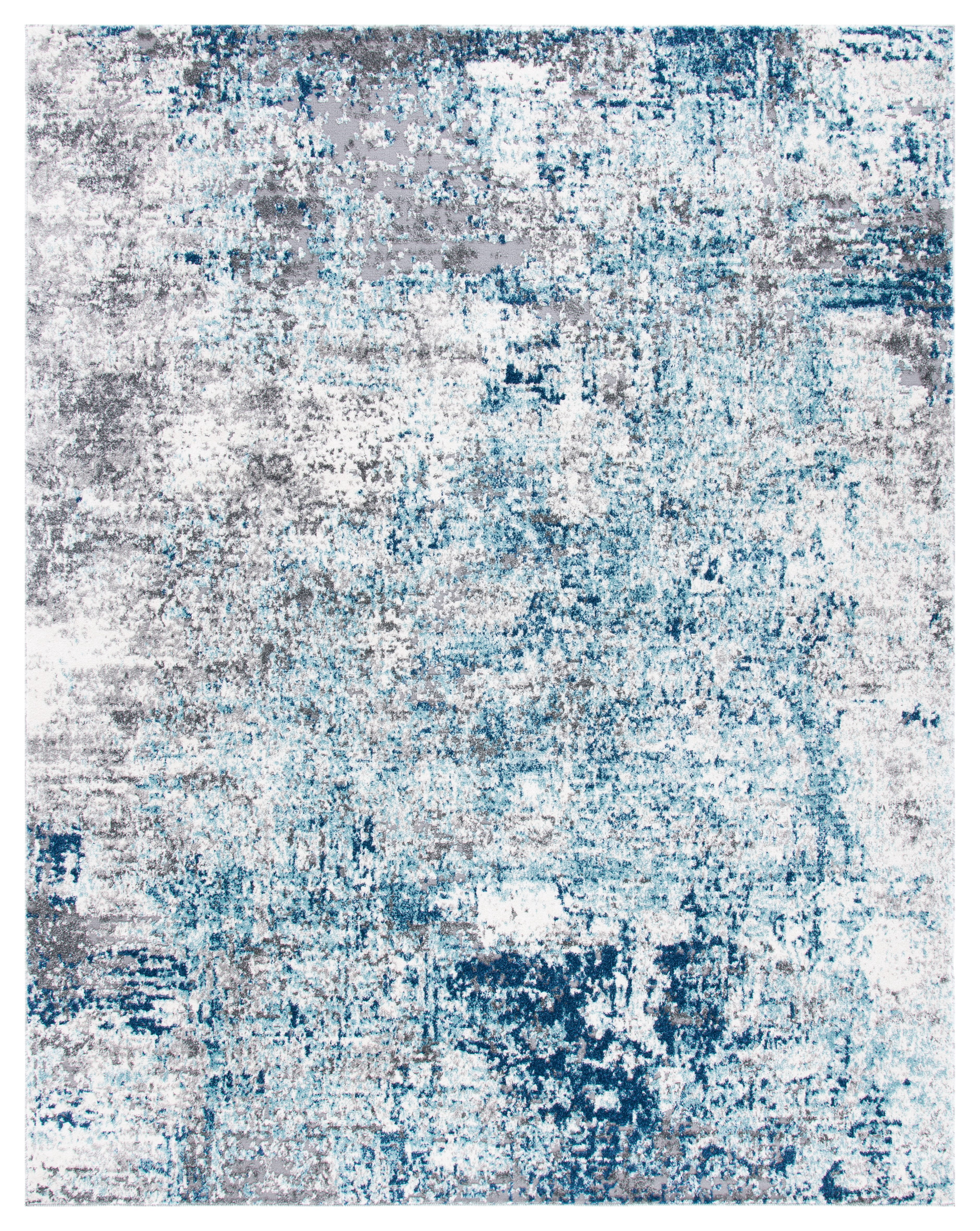 SAFAVIEH Aston Mackenzie Abstract Area Rug, Light Blue/Gray, 11' x 15'