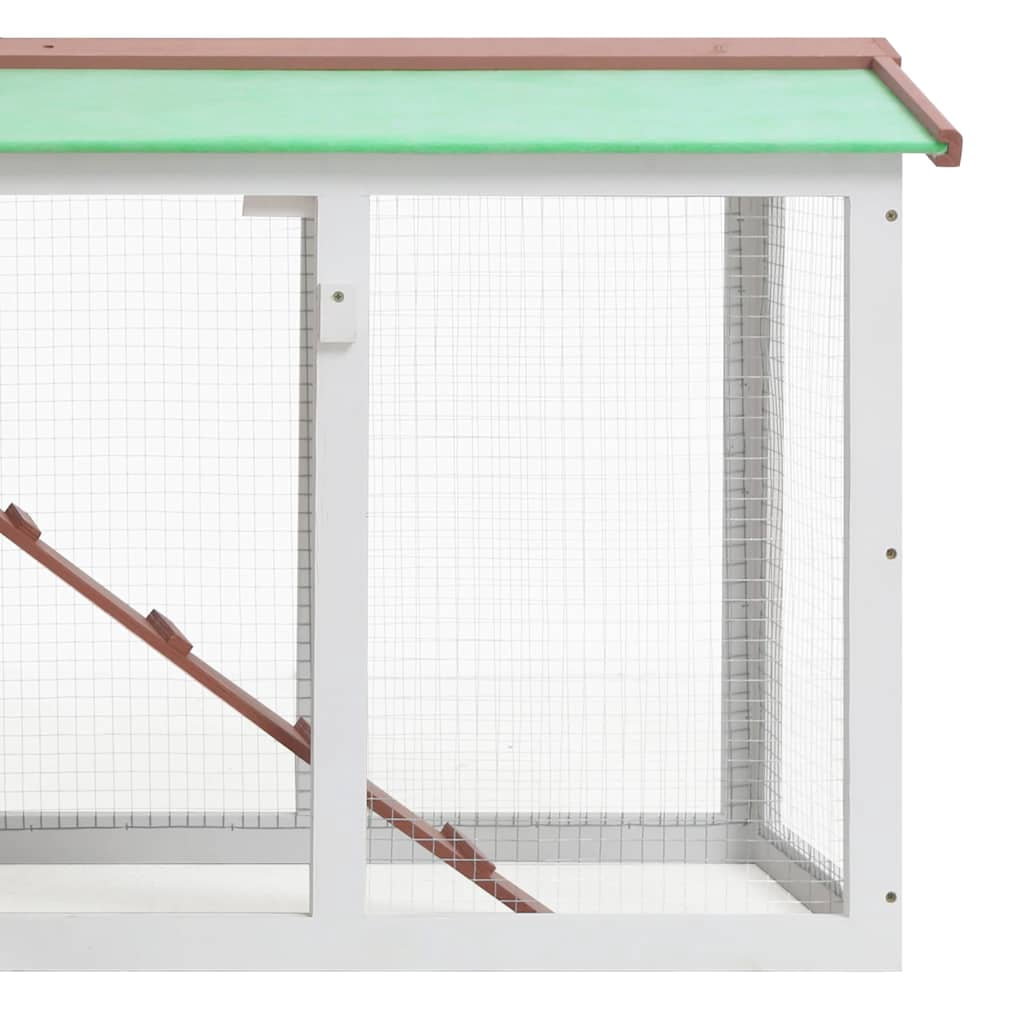 vidaXL Rabbit Hutch Bunny Cage with Pull Out Tray and Ramp Solid Wood Pine