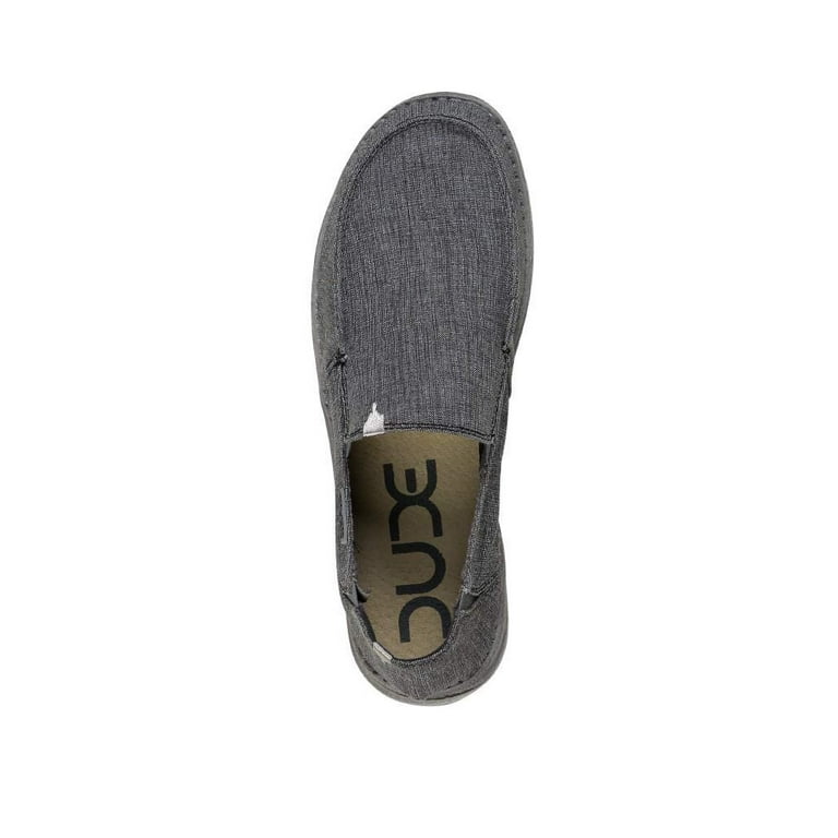 Hey Dude Men's Chan Linen Stretch Loafers Grey Linen Canvas Textile Memory  Foam 11 US M / EU 44