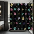 thumbnail image 4 of Dog Shower Curtain Colorful Paw Print Shower Curtain Cute Dog Cat Pet Paw Animal Lover Claw Footprint Modern Shower Curtain Set Bathtub Curtain Decor with 12 Hooks 72x72 inches, 4 of 6