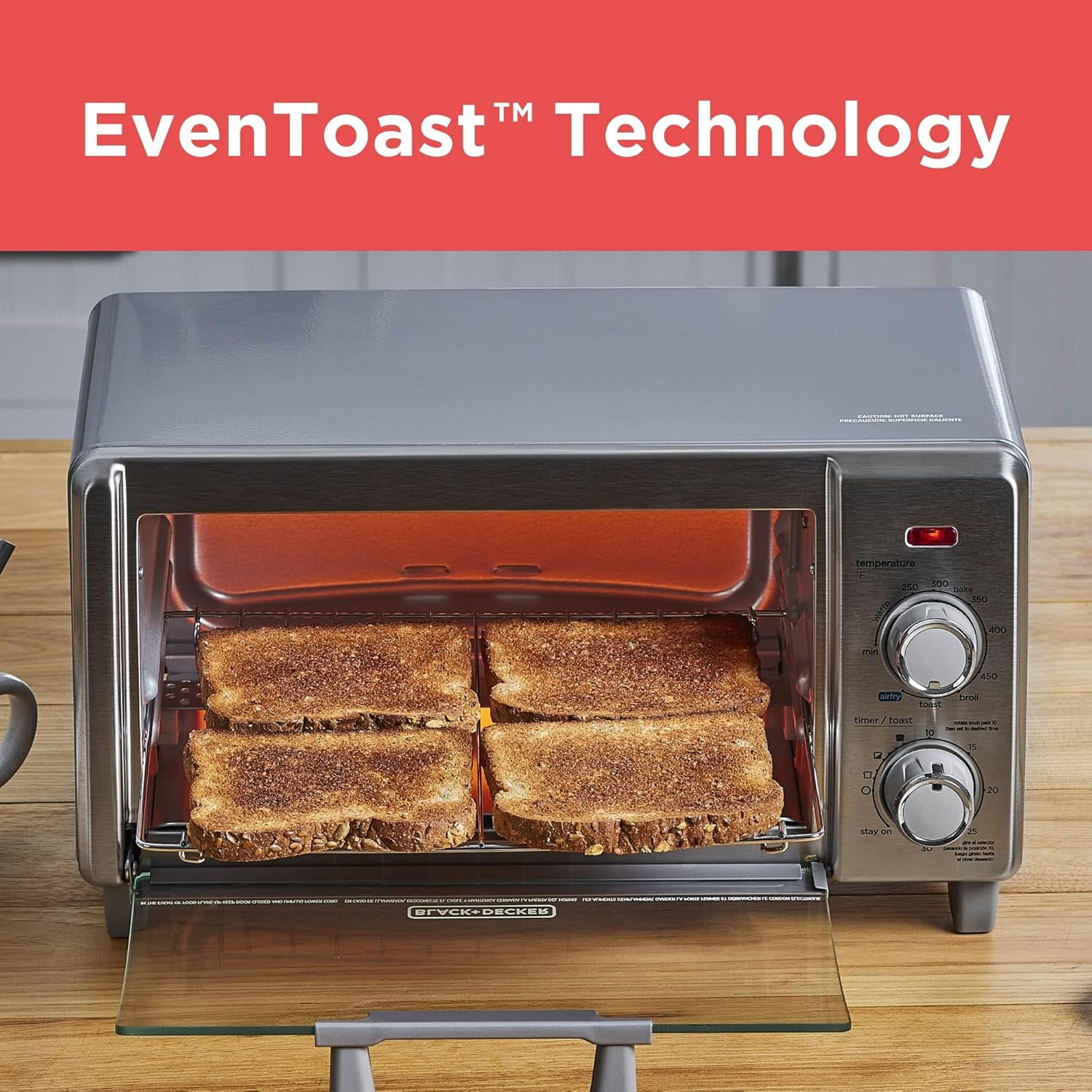 Crisp 'N Bake Air Fry Toaster Oven, Medium Capacity, 5-in-1 Multifunctional Countertop Convection Oven with EvenToast Technology for Healthy Cooking