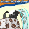 thumbnail image 5 of Football Icon White Pattern 17" Waterproof Oxford School Backpacks for Teens, S-Shape Padded Straps, for School, Travel, Hiking, Camping, 5 of 5