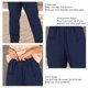 thumbnail image 4 of Pantalones casuales de mujer Color puro botón cintura elástica pantalones largos sueltos para mujer para uso diario al aire libre azul purpúreo XL, 4 of 5