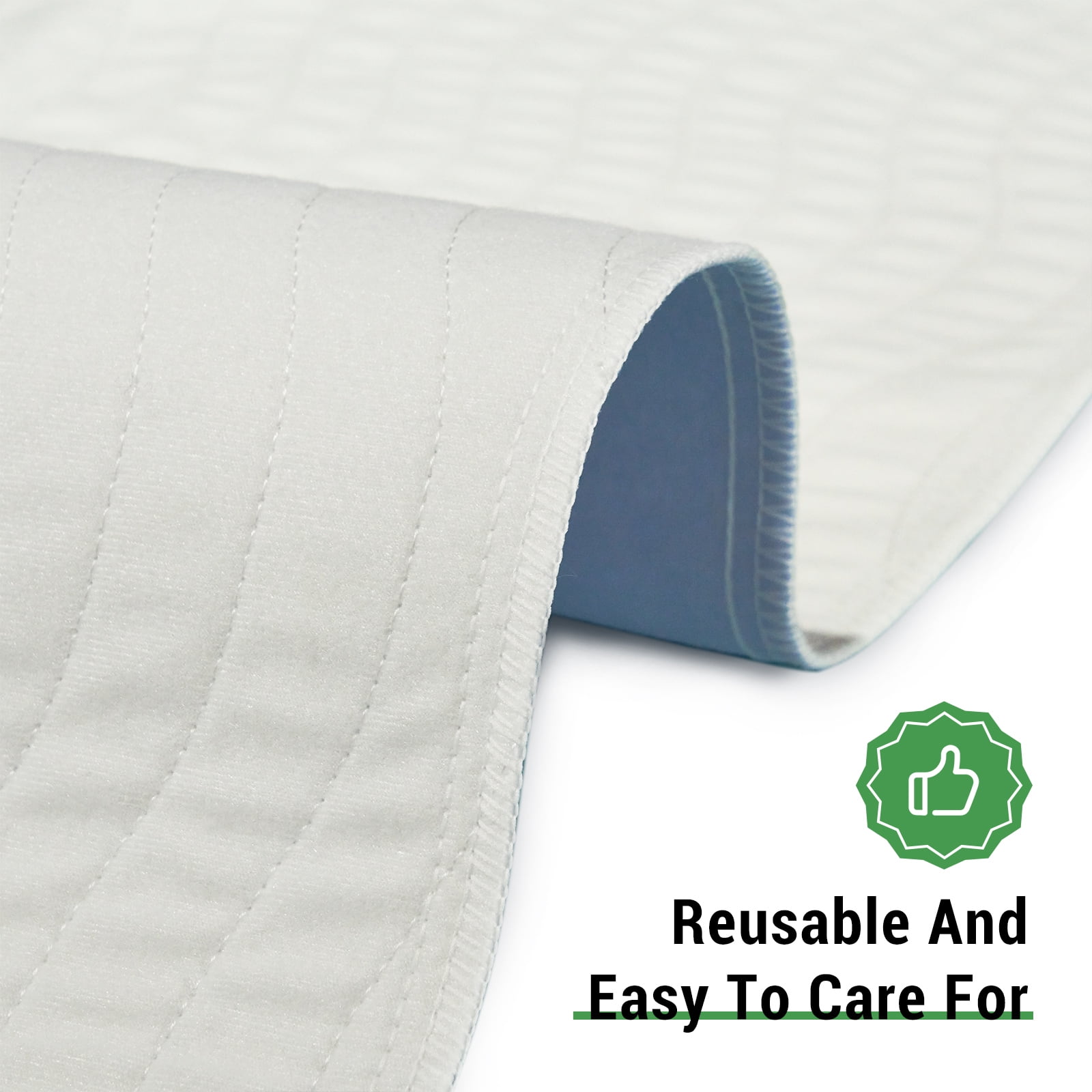 Gogreen Waterproof Reusable Underpads, 4-Layer Heavy Absorbency & Quilted Washable Pads for Kid, Adult, Elderly & Pet, Bedwetting Incontinence Pad for Bed, Sofa, Floor, Couch (34" x 36", Pack of 4)