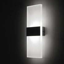 Mobutofu Indoor Corridor Lights Wall Lamp Round Acrylic Black White Light for Hotel Restaurant 1Pcs 8.7 x 4.3 x 0.3in