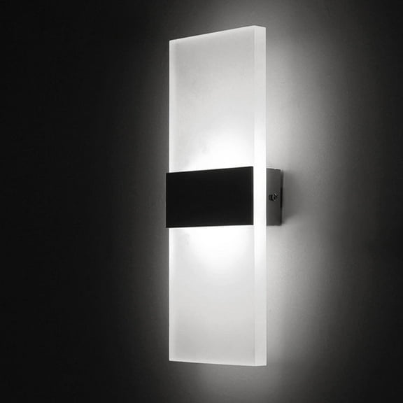 Mobutofu Indoor Corridor Lights Wall Lamp Round Acrylic Black White Light for Hotel Restaurant 1Pcs 8.7 x 4.3 x 0.3in