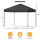thumbnail image 2 of Historyli Tienda de campaña plegable de 10 x 10 pies, resistente, impermeable, con 3 alturas ajustables, color negro, 2 of 7