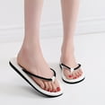 thumbnail image 2 of TUOBARR Flat Sandals Women, Womens Solid Color T-strap Thong Flat Flip Flops Sandals, Summer Casual Lightweight Soft-soled Shoes Black, 2 of 3