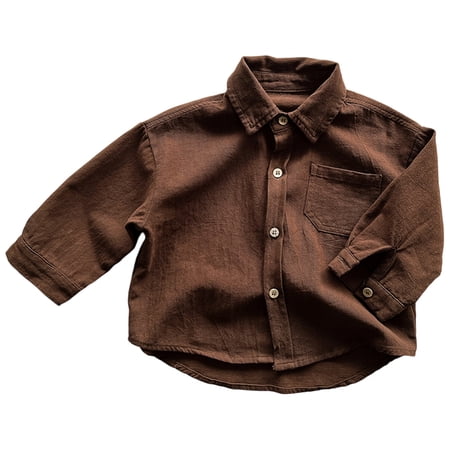 MEZZALL Boys Casual Long Sleeve Shirt Tops For Toddler Kids Comfortable Everyday Wear Stylish Versatile T-Shirts Fall Clothing Infants Tshirts Soft / 1-2 Years