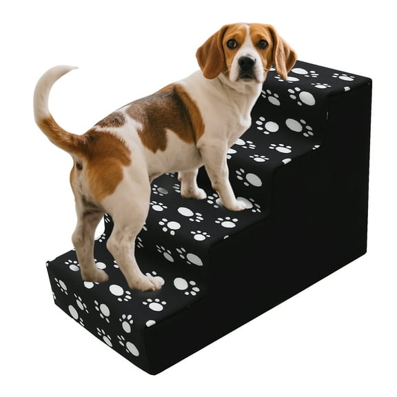 LINFANG Dog Stairs Ramp for Bed, 4-Step Pet Stairs for Small Dogs Non-Slip Dog Steps for High Bed Couch Sofa,13.78"H