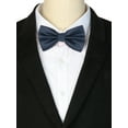 thumbnail image 3 of INSPIRE CHIC Men's Grids Patterned Solid Color Adjustable Pre-tied Bow Tie Navy Blue, 3 of 4