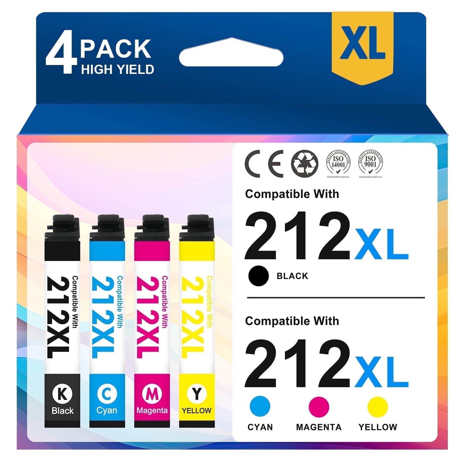 Kolor Expert 812XL Ink Cartridge, Remanufactured High Yield