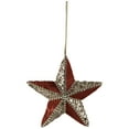 thumbnail image 2 of Northlight Sequined and Velveteen 5-Point Star Christmas Ornament - 6" - Gold and Red, 2 of 6
