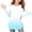 Light Blue, variant on Girls Long Sleeve Tee, Round Neck Soft Casual T-Shirt, Gradient Color Tunic Side Slit Shirt
