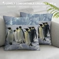 thumbnail image 3 of Orinice Penguins Snow Wildlife Graphic Decorative Cushion Throw Pillow Cover for Home Couch Living Room Bed Sofa - Aesthetic Winter Home Decor 1PC 12x12in, 3 of 5