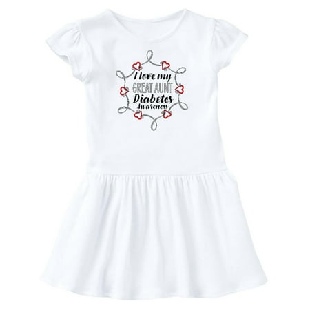 

Inktastic I Love My Great Aunt Diabetes Awareness Gift Toddler Girl Dress