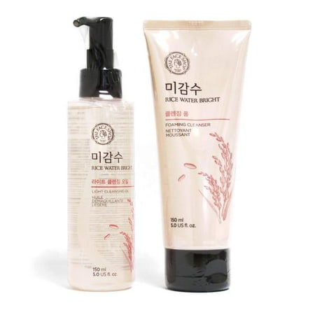 [ THE FACE SHOP ] Rice Water Bright Cleansing Foam + Light Cleansing Oil