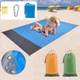 thumbnail image 7 of PureCasa Polyester Picnic Outdoor Blankets, Portable Foldable Picnic Mats for Beach Camping Hiking, with 1 x Carry Pouch, 4 x Ground Nails and 1 x Carabiner, 1PC, 55"x79", Green, Rectangle, 7 of 7