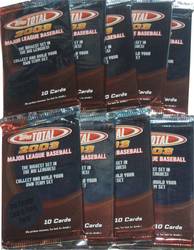 MLB Topps Total Parallel Series (2003) Baseball Card Pack Lot (9