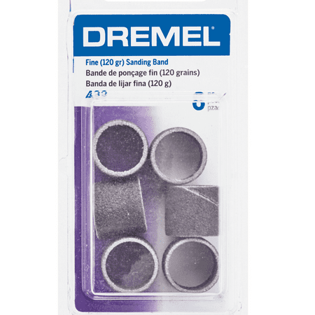 Dremel 432 Fine (120 Grit) Sanding Bands Rotary Tool Accessory, 1/2" Drum Compatible, 6 Pack