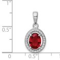 thumbnail image 2 of Collier Rond en Argent Sterling 925 Rouge Zircon Cz Halo Blanc Pendentif Pierre de Naissance Juillet, 2 of 6