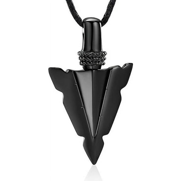 Urn Necklace for Men Arrowhead Cremation Ash Jewelry Memorial Lockets Pendant Keepsakes for Human Pet Ashes For Love Ones