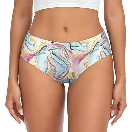 Womens Underwear - Abstract marble texture No Show Seamless Underwear for Women  Soft Stretch Womens Panties  Hipster Ladies Panties Bikini Underwear Briefs
