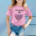 thumbnail image 2 of Girls Shirts Size 14-16 Printed Round Neck Short Sleeve Cotton Tee Tops Baggy Back To School Shirt for Girls Dressy Casual Summer Tops, 2 of 5