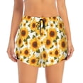 thumbnail image 4 of Lsque Yellow Polka Dot Sunflower Printed Women's Running Shorts with Liner Pockets,Elastic Quick Dry Workout Athletic Gym Yoga Shorts,Womens High Waist Shorts-, 4 of 9