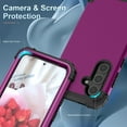 thumbnail image 4 of Dteck for Samsung S24 Case, 3 in 1 Heavy Duty Shockproof Hybrid Hard PC Soft Rubber Drop Protection Slim Full-Body Protective Cover Case for Galaxy S24 5G, Purple, 4 of 7