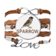 thumbnail image 1 of Comida para gorriones. Pulsera de cuero Negro trenzado pulsera de cuerda de amor Unbranded M, 1 of 3