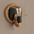 thumbnail image 2 of E27 Creativity Retro Hemp Rope Wall Lamp Wrought Iron Matte Industrial Style Wall Light High Light Transmittance Living Room Cafe Corridor Lights Bedroom Bedside Lamp, 2 of 6