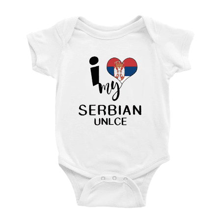 

I Heart My Serbian Unlce Love Flag Baby Romper (White 6-12 Months)