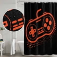 thumbnail image 5 of Orange Game Controller Shower Curtain, Waterproof Shower Curtains for Bathroom, Modern Art Gaming Handheld Black Washable Fabric Bathtub Curtain Set Bath Decor with 12 Hooks Stall 36"x72", 5 of 8