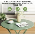 thumbnail image 6 of Twister.CK Bistro Table and Chairs Set of 2, 3 Piece Outdoor/Indoor Folding Patio Bistro Sets, 2 Chair Patio Furniture Set with Table, Foldable Coffee Tables for Balcony, Yard, Garden,Green, 6 of 9