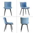 thumbnail image 3 of Kidol & Shellder Upholstered Dining Chair Set of 2 PU Fuax Leather Mid Back Kitchen Side Chairs, Blue, 3 of 6