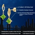 thumbnail image 2 of Gem Stone King 10K Yellow Gold Green Peridot Stud Dangle Earrings for Women | 1.46 Cttw | Gemstone August Birthstone | Princess 5MM, 2 of 6