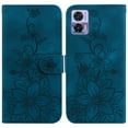 thumbnail image 2 of Compatible with Motorola Moto Edge 30 Neo Embossed Lily Wallet Case with Card Holder PU Leather Flip Cover, 2 of 5