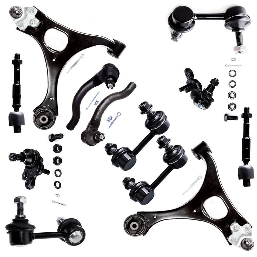 ECCPP Control Arm Kit 2006-2011 for Honda Civic - Upper Control Arms Inner Tie Rod Ends Lower Ball Joints Outer Tie Rod Ends Front Rear Sway Bar End Links