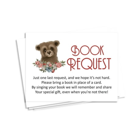 Inkdotpot 30 Books For Baby Shower Request Cards Bring A Book Instead Of A Card bear Jungle Animals Baby Shower Invitations Inserts Games