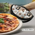 thumbnail image 4 of ZIATUBLES 2 Pieces Pot Holders Oven Mitts 2-in-1 Heat Resistant Kitchen Utensils Set Machine Washable Potholders Stylish Lightweight Hot Pads for Cooking and Baking, 8 Inch Round, Love Coffee, 4 of 7