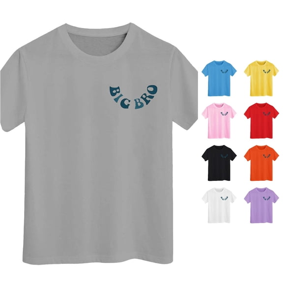 NinXxx Toddler Baby Boy Big Bro Club Short Sleeve T Shirt Grey 8-9 Years
