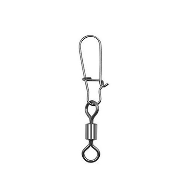 Soidarity Paquete de 10 pines de conector de pesca de acero inoxidable, rodamiento giratorio, agua dulce, agua salada, anzuelo a presión para Pescar Tipo 2 Soidarity OD027794-02