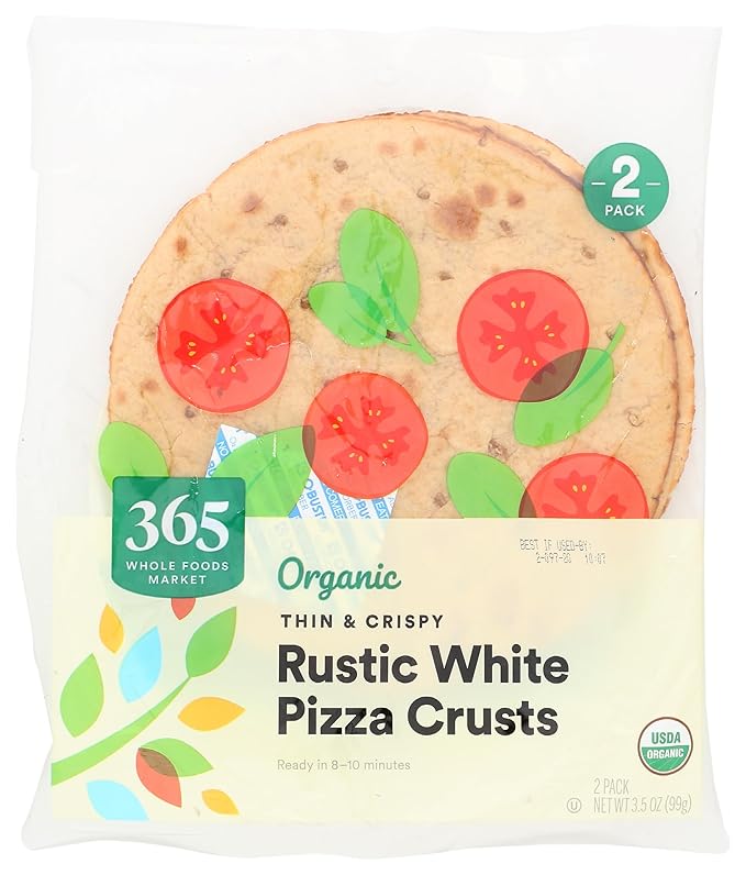 Pack of 1 365 by Whole Foods Market, Organic Rustic White Pizza Crusts, 7 Inch, 2 Count, 3.5 Ounce