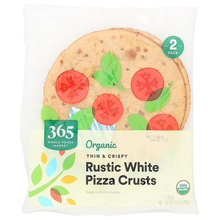 Pack of 1 365 by Whole Foods Market, Organic Rustic White Pizza Crusts, 7 Inch, 2 Count, 3.5 Ounce
