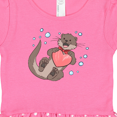 thumbnail image 3 of Inktastic Cute Smiling Valentine's Day Otter with Heart Gift Baby Girl Dress, 3 of 4