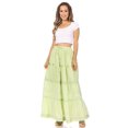 thumbnail image 5 of Sakkas Solid Embroidered Gypsy / Bohemian Full / Maxi / Long Cotton Skirt - Spring Green - One Size, 5 of 5