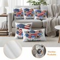 thumbnail image 6 of Independence Day Pillow Covers 2 Pack Daisy Love Welcome Pillowcase Waterproof Outdoor Throw Pillow Cover for Patio Garden Square Cushion 18”x18”, 6 of 9
