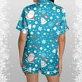 thumbnail image 4 of YuYuBao Women Pajamas Sets Christmas Snowflake Print Silk Satin Short Sleeve Shirt With Shorts Pjs Sleepwear Sets, 4 of 6