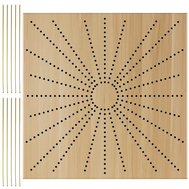 12 Inch Wooden Crochet Blocking Board Reusable Handcrafted Knitting Blocking Boards Set with 10 Golden Aluminium Pins for Knitting Crochet Needlework Granny Squares